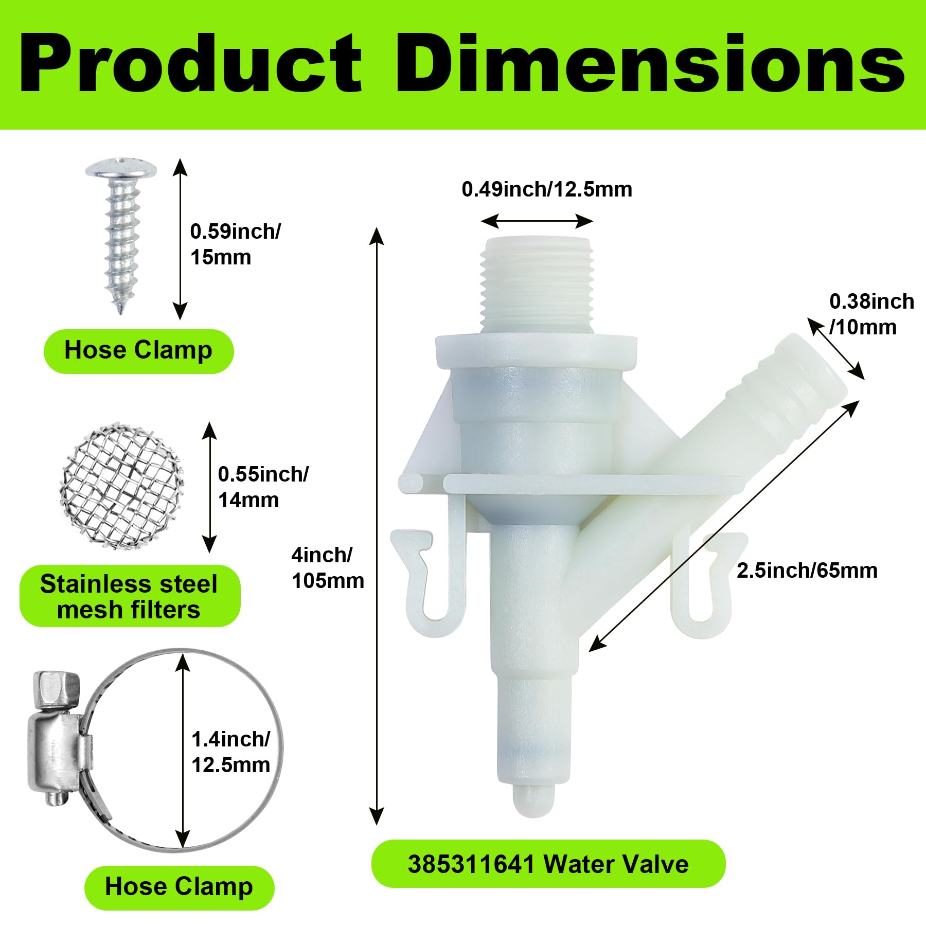 Tomtom Truck Kit De Válvula De Agua Para Inodoro Con Pedal Dometic Modelo  300, 310, 320 | Repuesto #385311641 | Mejorado Y Duradero Recambio Plástico  Duradero, image size:1800x1800