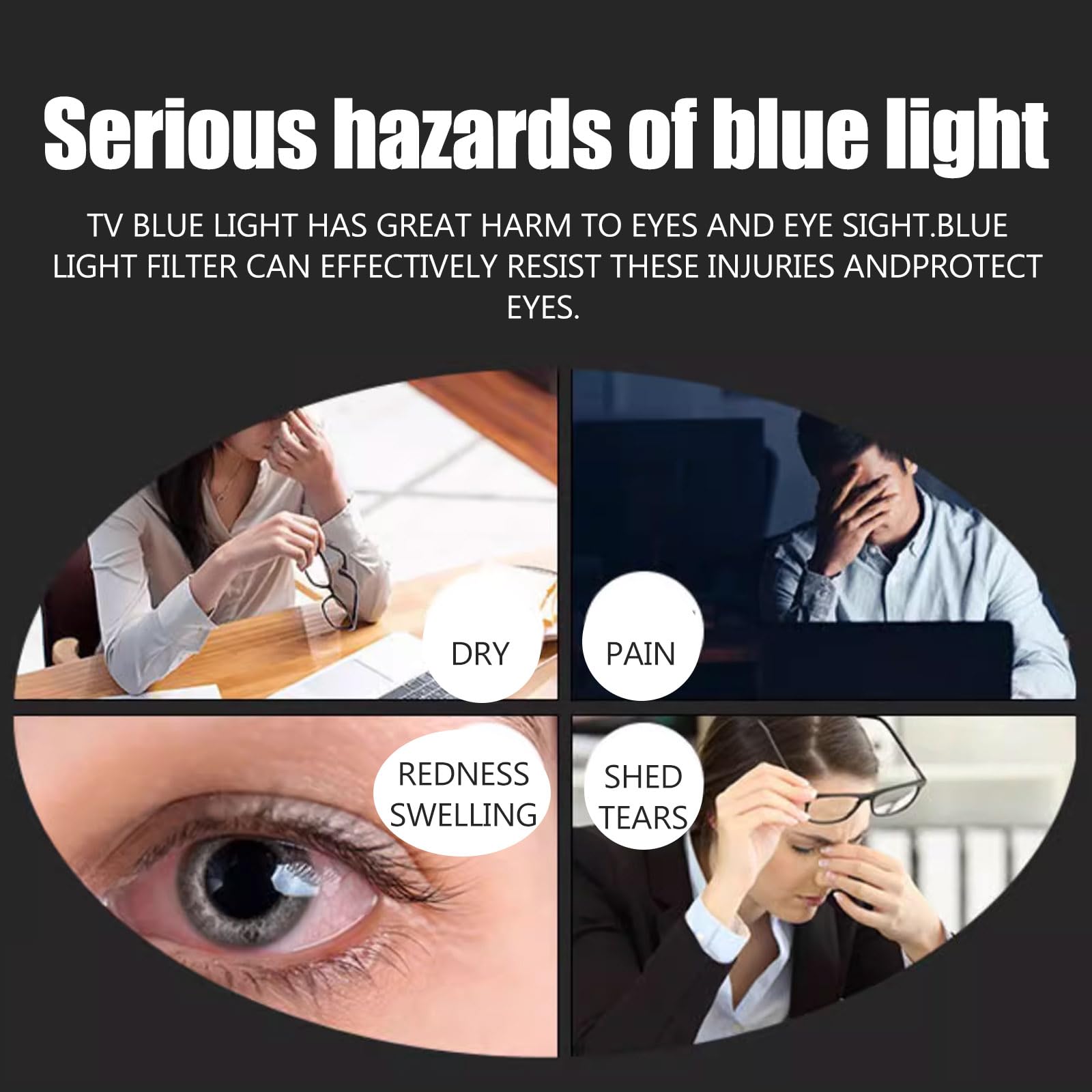 Panel Protector de Pantalla con Bloqueo de luz Azul, Filtro de protección Ocular, Pantalla de Monitor con Filtro UV y luz Azul, Marco de Monitor panorámico suspendido, 24 (24 Pulgadas