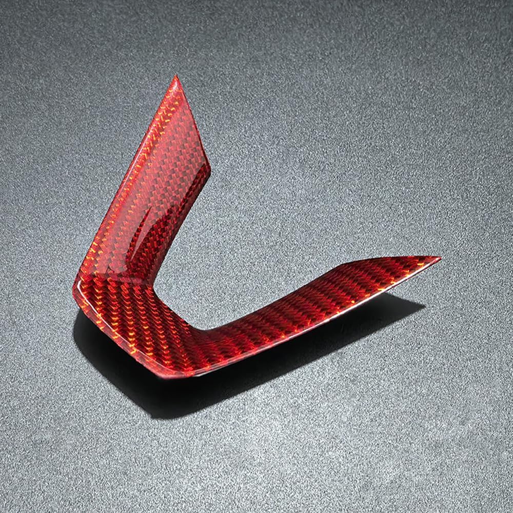 Genuine Carbon Fiber Steering Wheel Cover Fit for Tesla Model 3 Highland 2024 2025, Model 3 Highland Accessories, Steering Wheel Trim Cover (Red Twill Weave) - Image 2