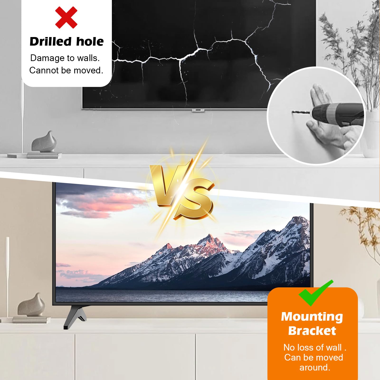 BONTEC Pied TV Universel Support TV Piédestal De 22-65 Pouces Support