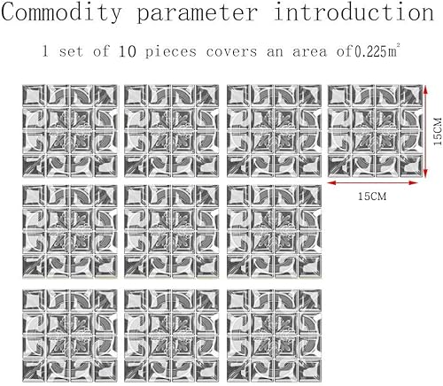 Miniatura 7 de 10 hojas de azulejos de despegar y pegar, impermeables, para loseta en muro de cocina, azulejos de mosaico, azulejos autoadhesivos, azulejos de
