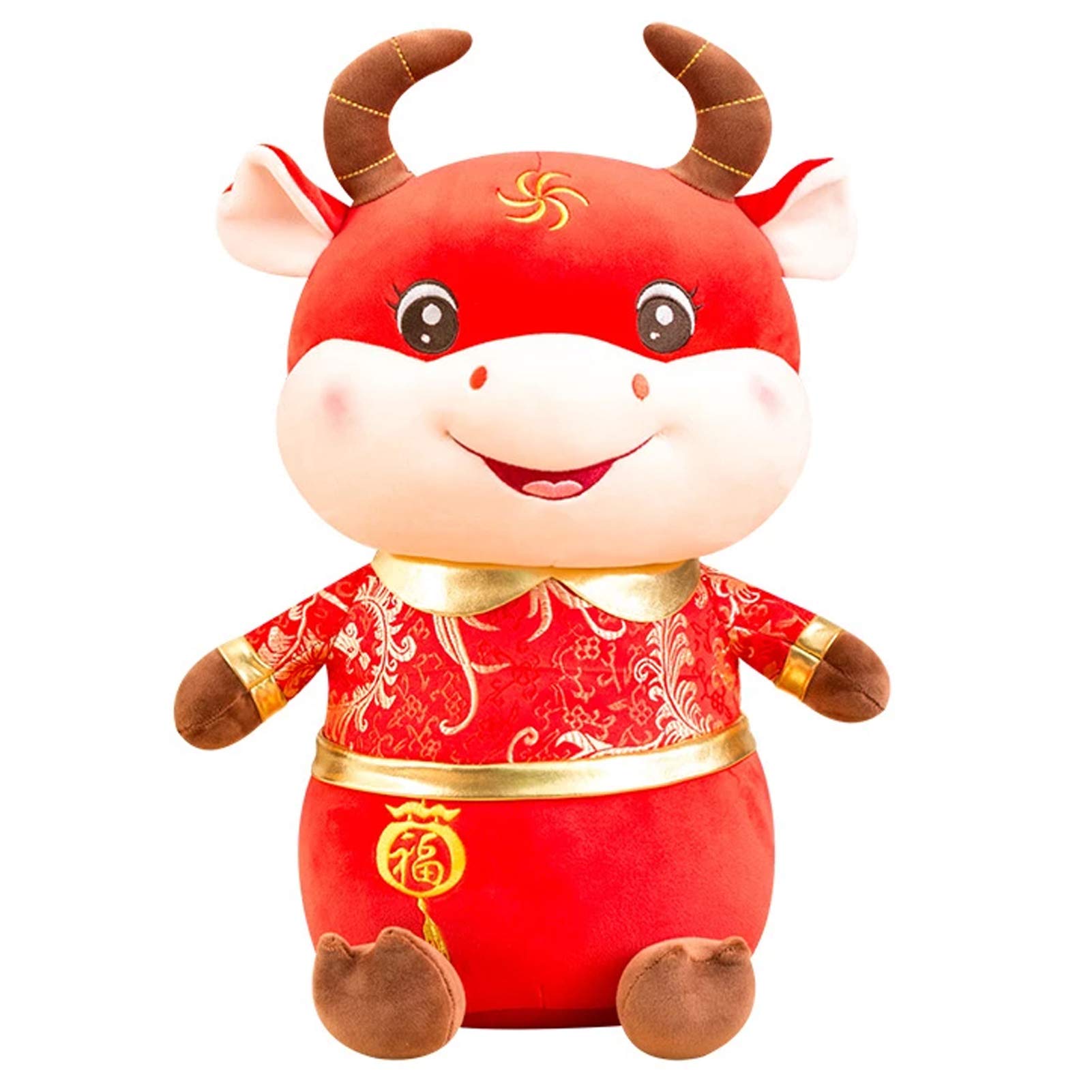 Puzzle bull doll 2021 New Year Doll Lucky Doll Plush Toy for Friends Kids New Year Gift for Friends