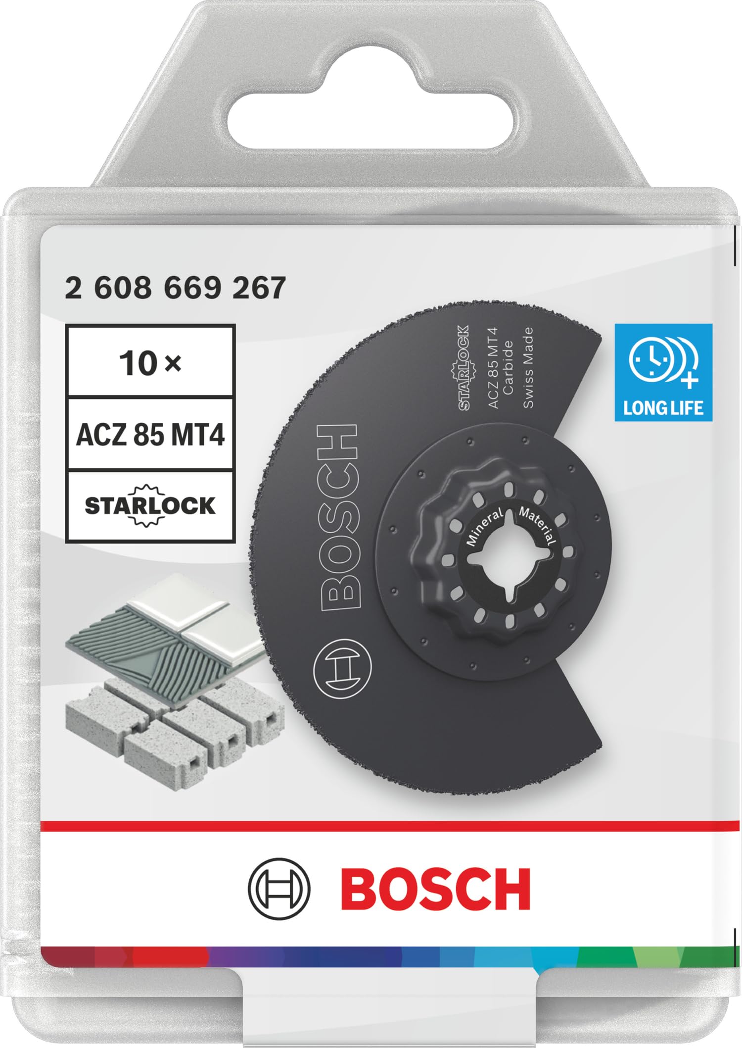 Bosch 10x Brzeszczot segmentowy ACZ 85 MT4 (do Moździerz, Gazobeton, Ø 85 mm, Professional Akcesoria Narzędzie wielofunkcyjne)