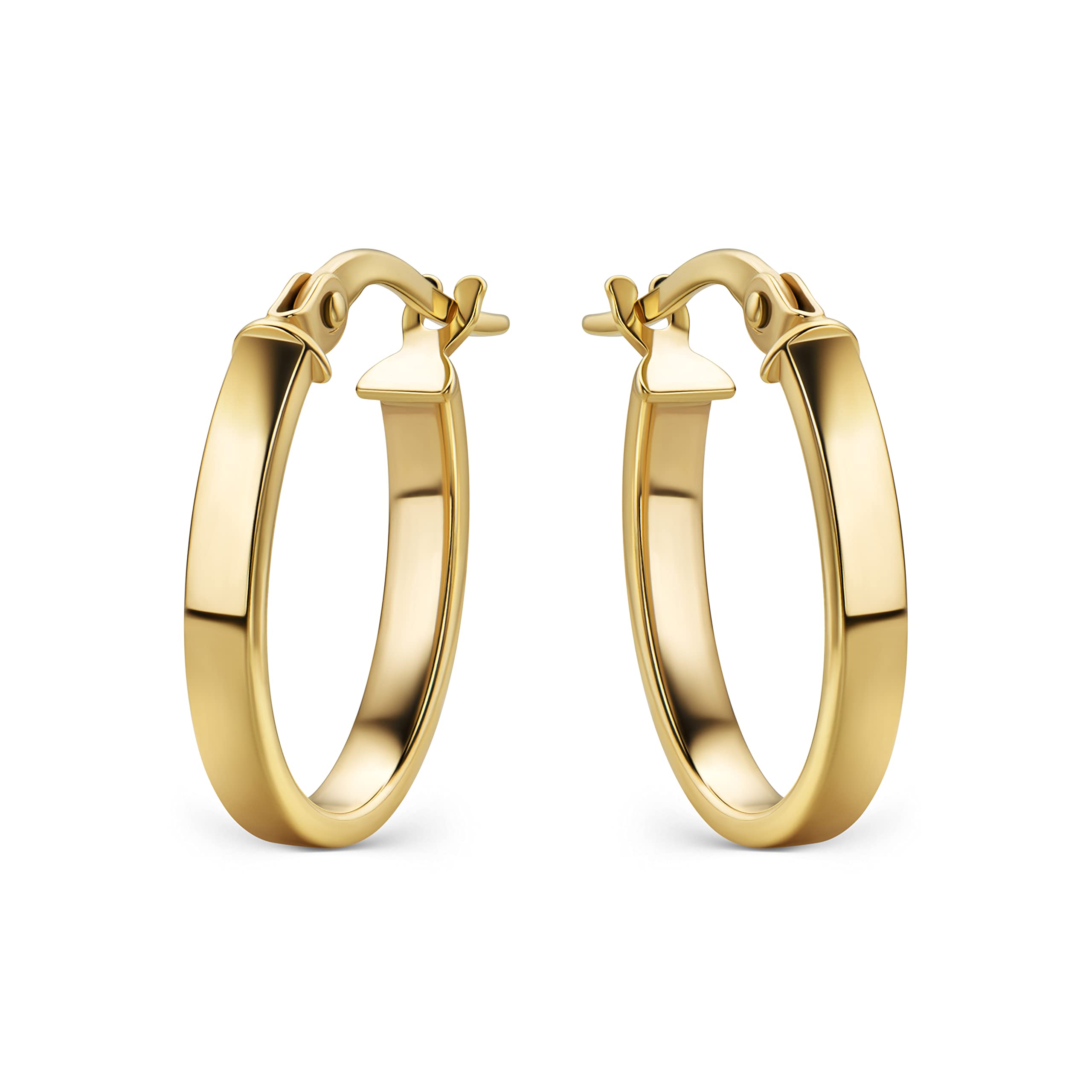 MIORE Ohrringe Gold - 9 karat (375) Gelbgold – Creolen Gold 19 mm, Hypoallergene Ohrringe Damen, Goldene Creolen, Schmuck Damen, Goldschmuck in Italien hergestellt- mit edler Schmuckbox