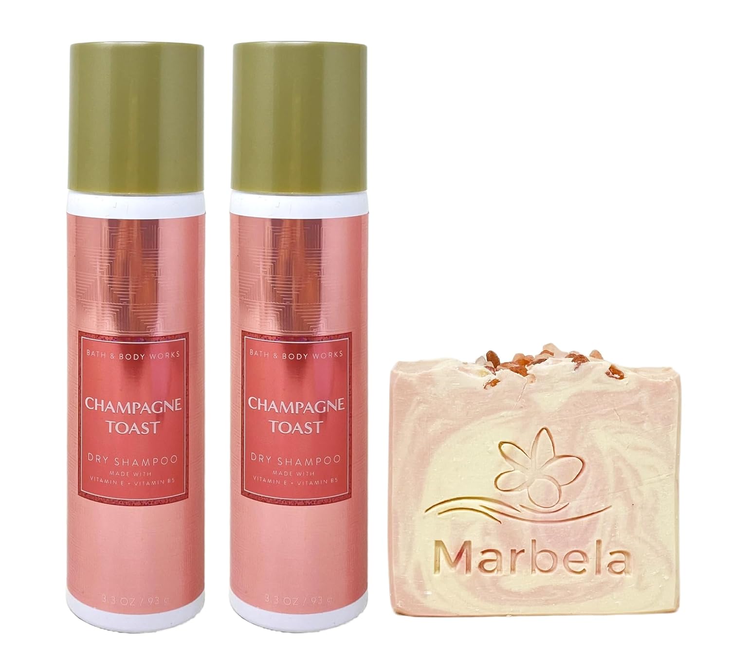 Bath & Body Works Champagne Toast Dry Shampoo 2 Piece Set with a Himalayan Salts Springs Bar Soap - Full Size