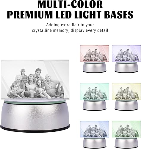 Miniatura 3 de Foto de cristal 3D, regalos de fotos personalizados para mujeres, esposa, hombres, mamá, padre, parejas, vidrio óptico grabado con láser