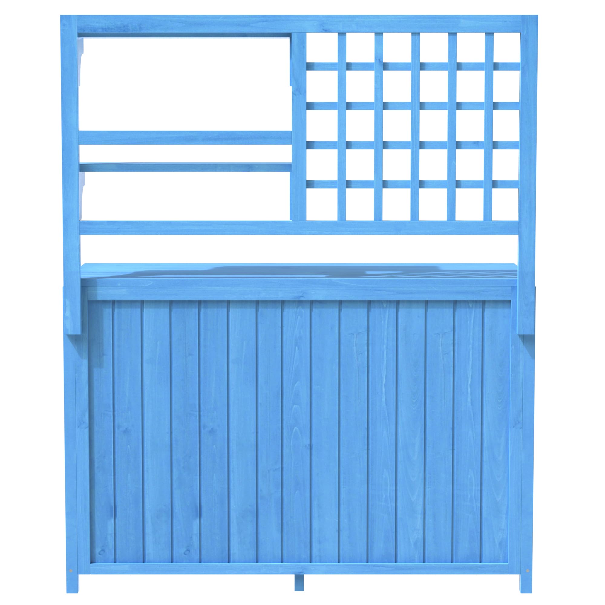 YESGIGA Holz Gartenschrank, Gartenschrank mit Regalen, Outdoor Schrank, Geräteschuppen, Terrassenschrank, Balkonschrank, Gerätehaus, Gartenmöbel (Blau)