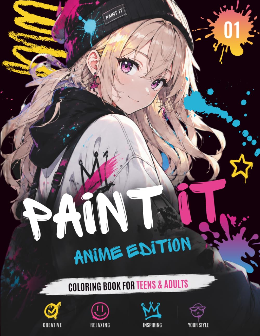 PAINT IT - Anime & Manga Edition: Premium Anime Coloring Book for Teens & Adults with Detailed Manga Illustrations