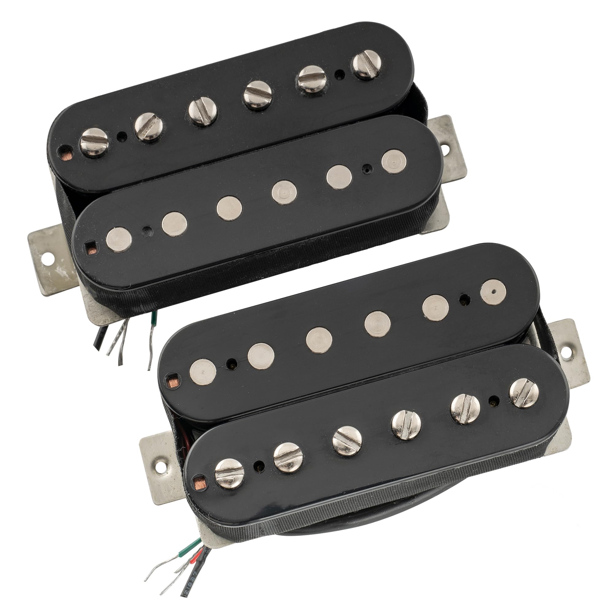 The Revival Pickups RPH2 Hotwired Alnico 5 Uncovered Humbucker Neck Bridge Pickups Set for Electric Guitar, Black