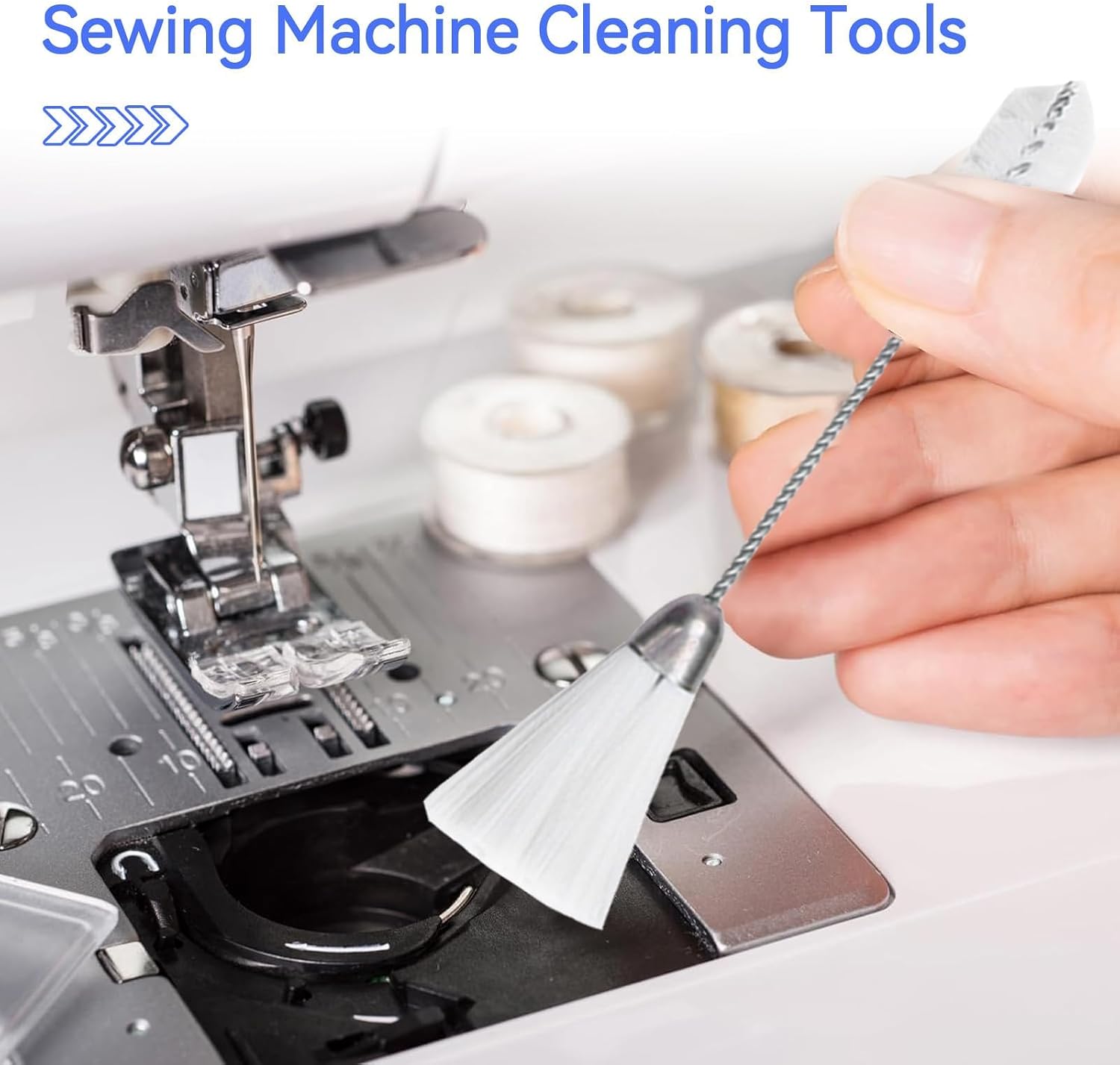 10PCS Double Ended Sewing Machine Cleaning Brush, Double Sided Applicator Brush Multi Purpose Cleaning Brush for Keyboard, Automobile and Tight Spaces, 5.71 Inch Lint Removal Tool Set