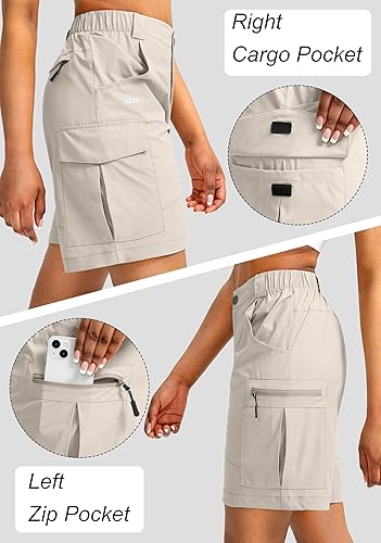 Miniatura 4 de Viodia Women's 7" Hiking Cargo Shorts with Pockets Quick Dry Lightweight Shorts for Women Golf Casual Summer Shorts