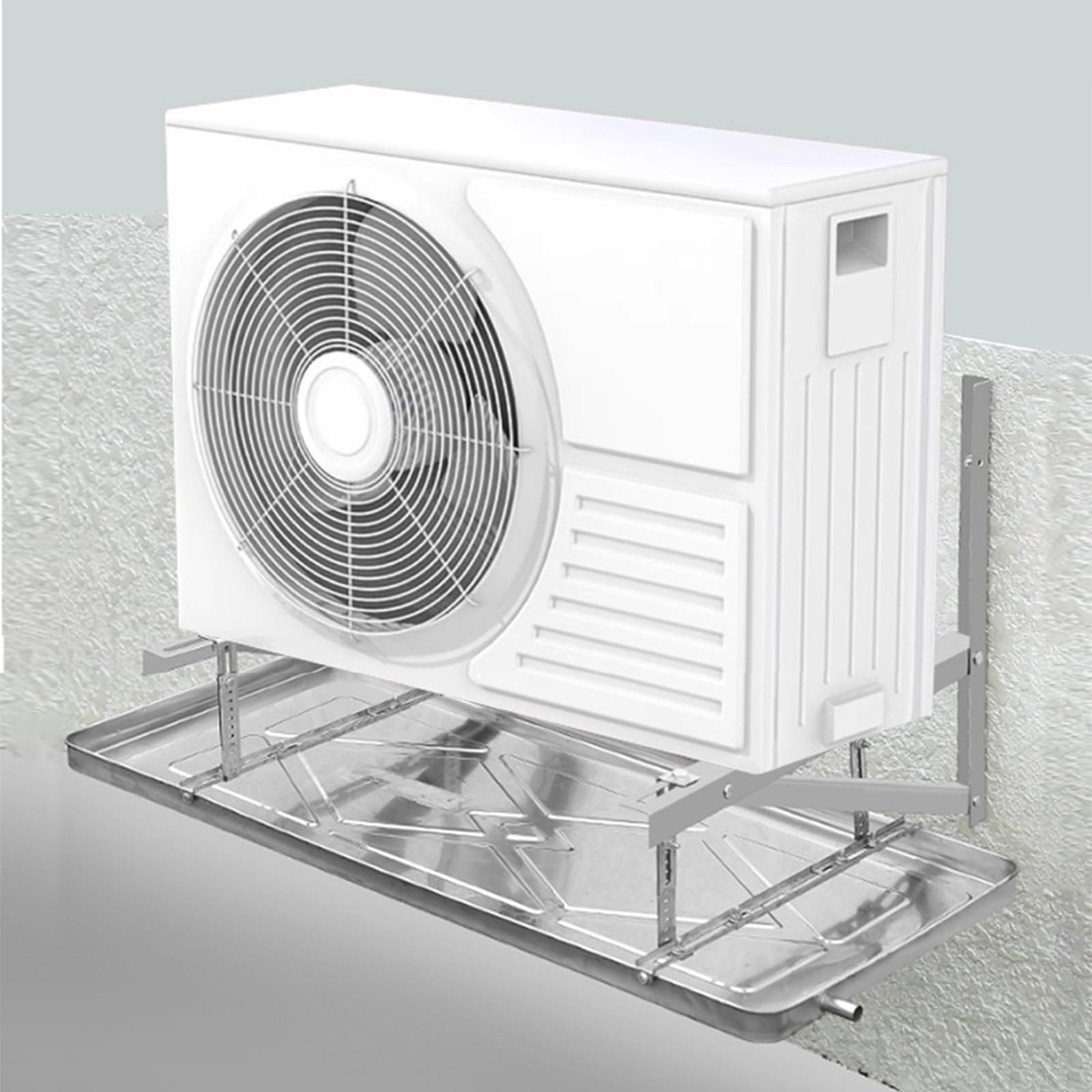 Verzinkte Kondensatablaufwanne Für Klimaanlagen – 93 X 44 Cm, Mit Halterung, Abflussrohr, Für 3–5 KW