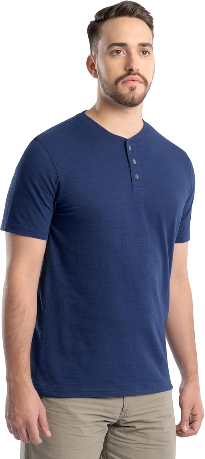 Wrangler Mens Short Sleeve Recycled Slub Jersey Workwear Henley T-Shirt - Image 5