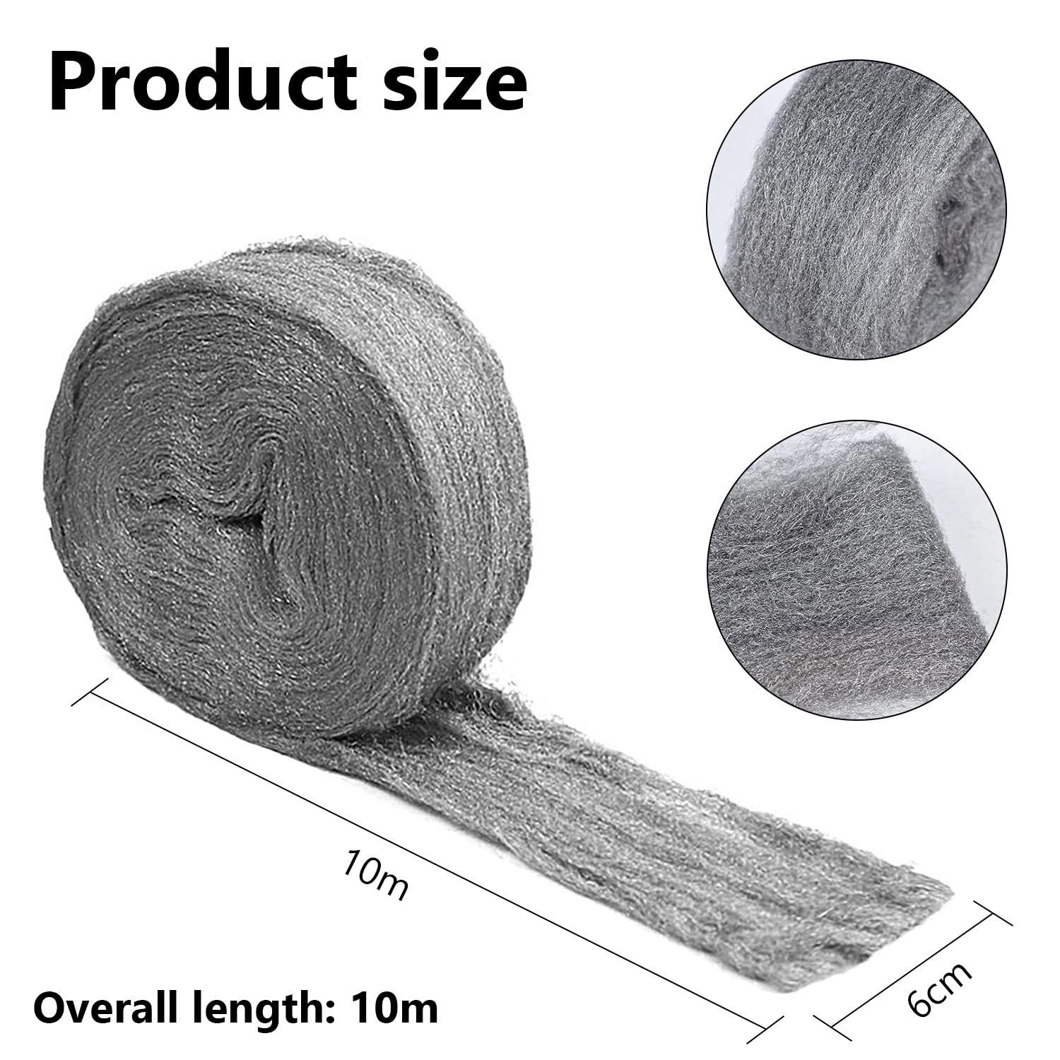 LANZLC Steel Wool, 10 M Steel Wool Against Mice With Gloves And