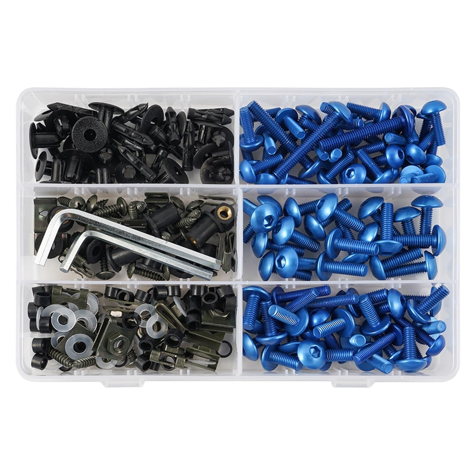 Auto Zubehör Kompatibel Mit Suzuki Für GSXR750 1986–2019, 253-teiliges Motorrad-Universal-M5-M6-Schrauben-Schrauben-Unterlegscheiben-Clips, Verkleidungs Unterlegscheiben-Sortiment-Set