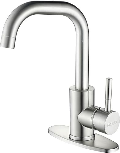 Grifo de fregadero de barra cuadrada, mezclador de barra de un solo mango con placa de cubierta de 3 agujeros, grifos de queso de acero inoxidable