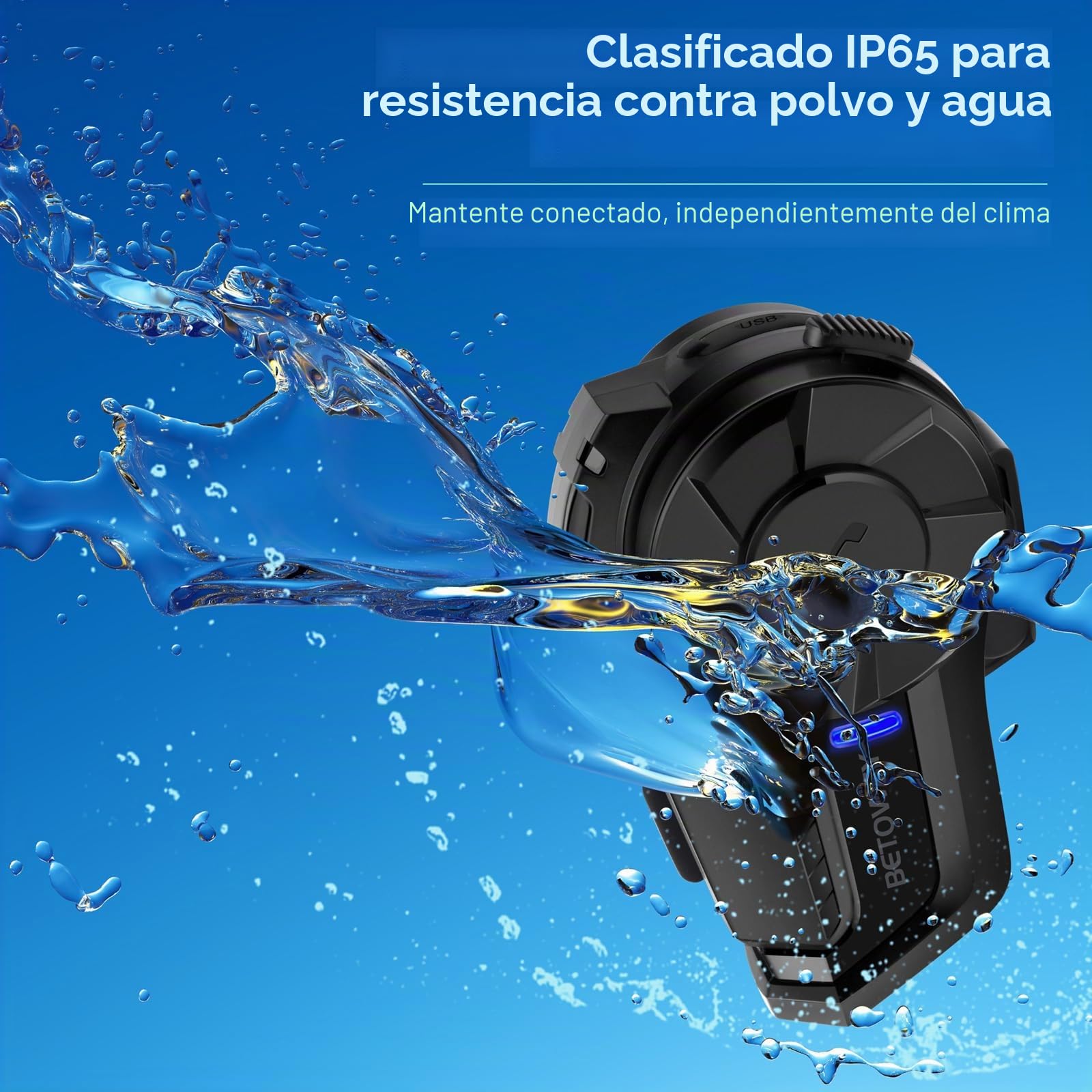 B2X Intercomunicador Casco Moto, Manos Libres Moto con Alcance de Intercomunicador de 800 Metros, Música, Radio FM y GPS - Doble
