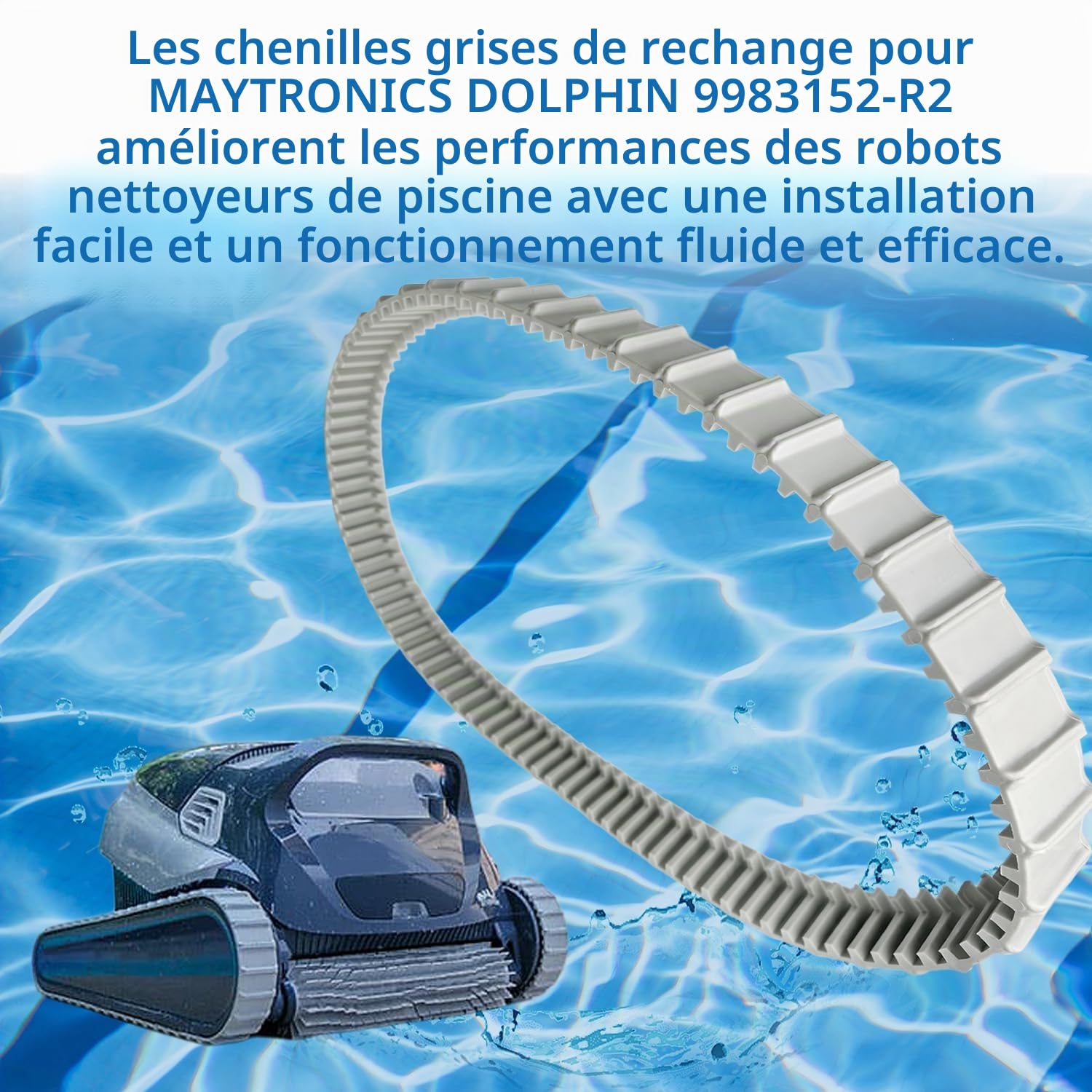 Maytronics Dolphin rails de rechange gris lot de 2 pour nettoyeur de piscine robotique 9983152-R2