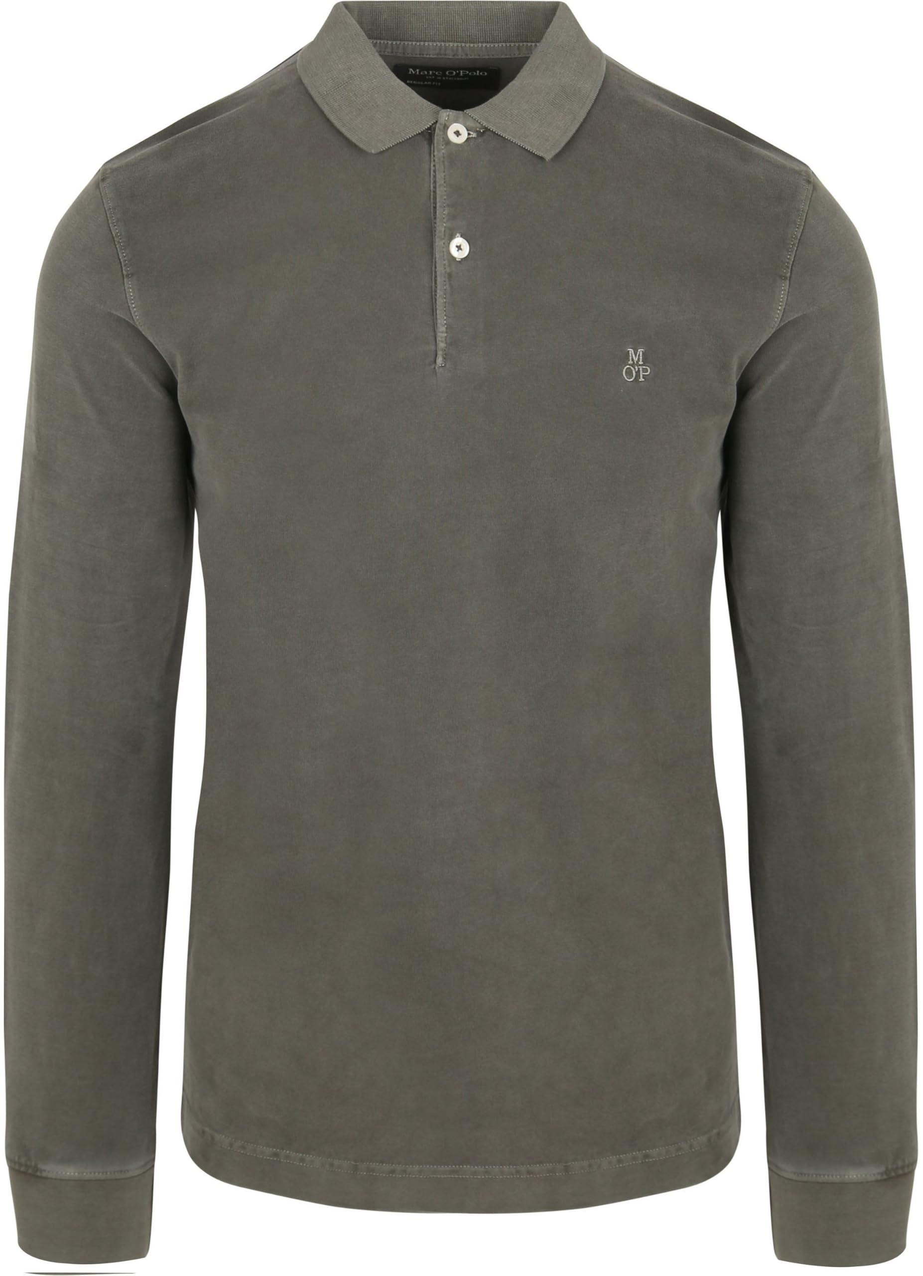 Marc OߴPolo Herren Langarm-Poloshirt mit Logo-Stickerei Regular Fit, Blau (Moon Stone), XL