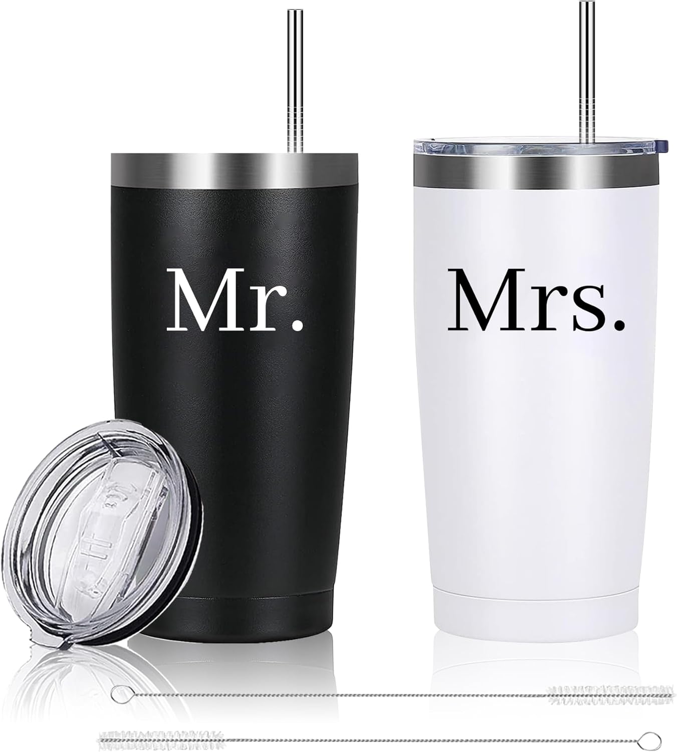 Mr&MrsGifts Mr and Mrs Gifts Tumblers Engagement Wedding Gifts 20 OZ Insulated Tumbler Cups for Newlyweds Couples Honeymoon Essentials(MM-ZJ)
