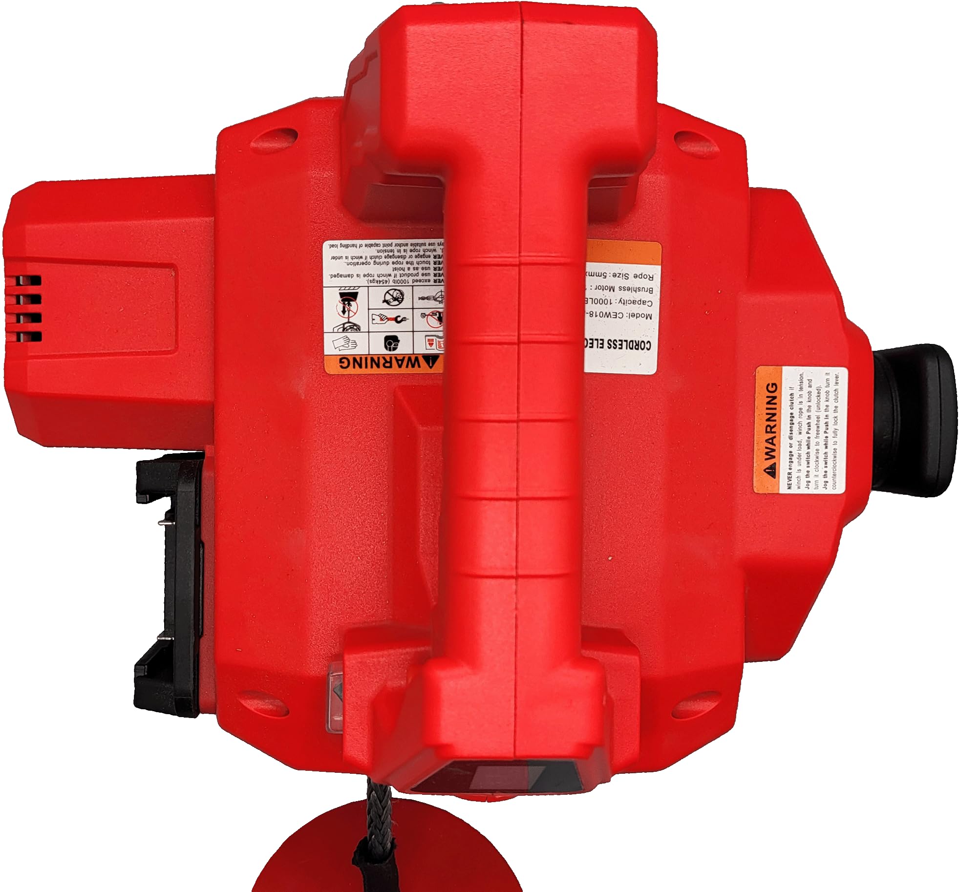 Berger & Schröter - Verricello Elettrico Portatile a Batteria per Batteria da 18 V, 454 kg, 550 W, Cavo da 12 m, Telecomando Senza Fili, verricello Motore, verricello