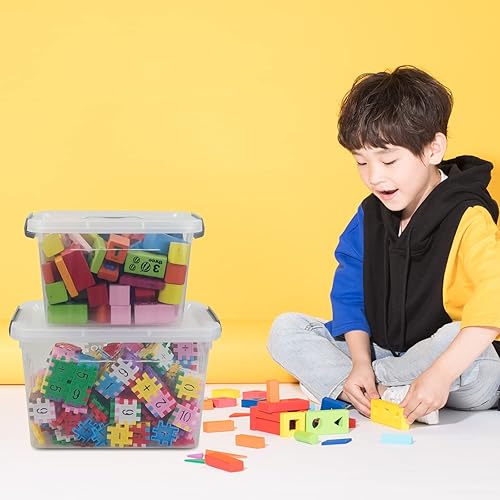 Miniatura 6 de Ggbin Caja de almacenamiento de 12 cuartos y 6 cuartos de galón con asa, 2 paquetes, transparente