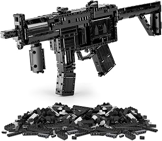 1:1 MP5 Electric SMG Building Block Guns Sets – Tactical 1589PCS DIY Army Model Toy Gun for Men Adults Boys Age 8+, Rapid-Fire Automatic Brick Battle Kit – Gift for Military Fans & Collectors