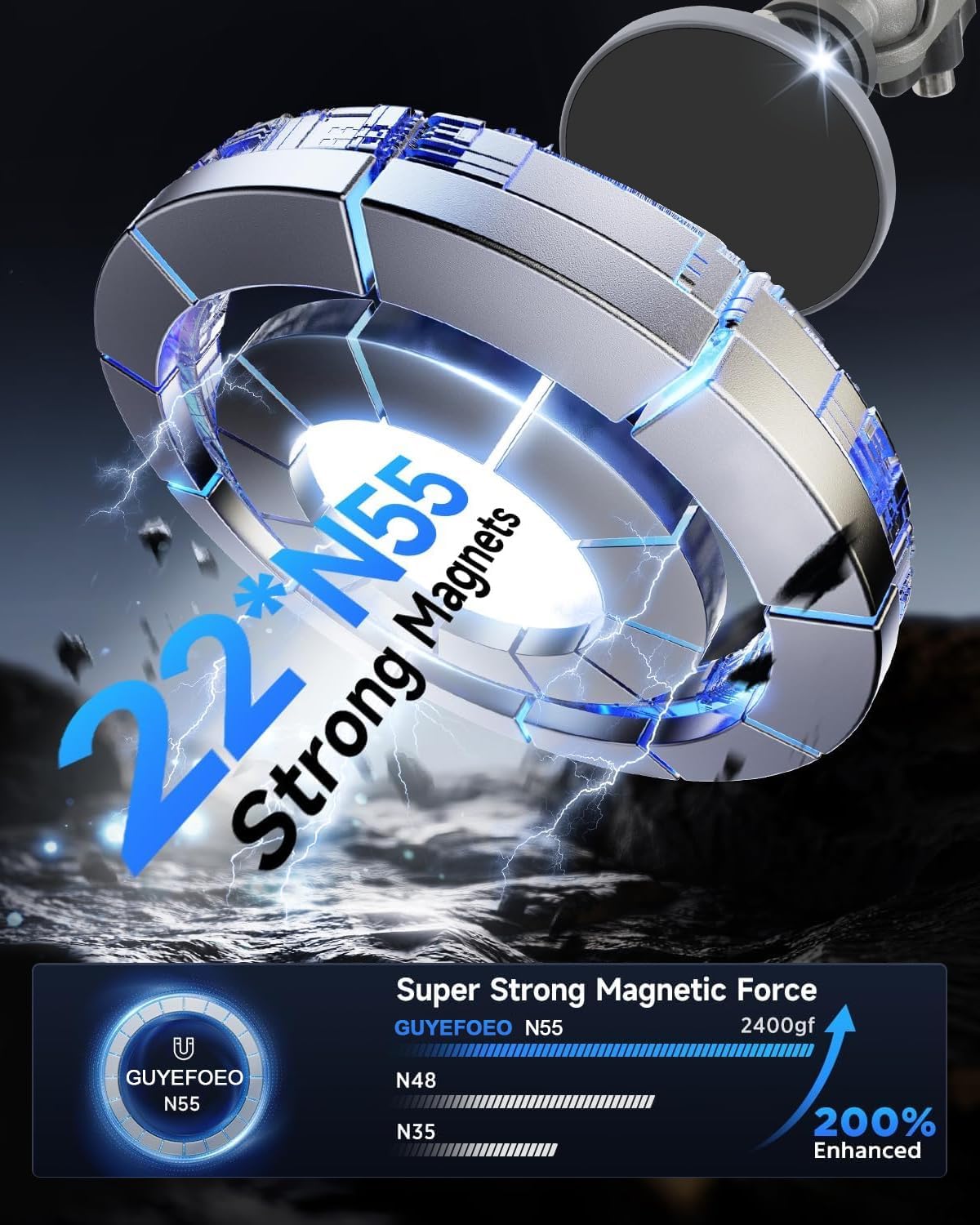 Tractor Magnetic Phone Mount, Aluminum Alloy Heavy Duty Magnetic Phone Holder for Tractor/Truck/Forklift/Boat/Motor Vehicles, Tractor Accessories Fits All Phone - Image 5