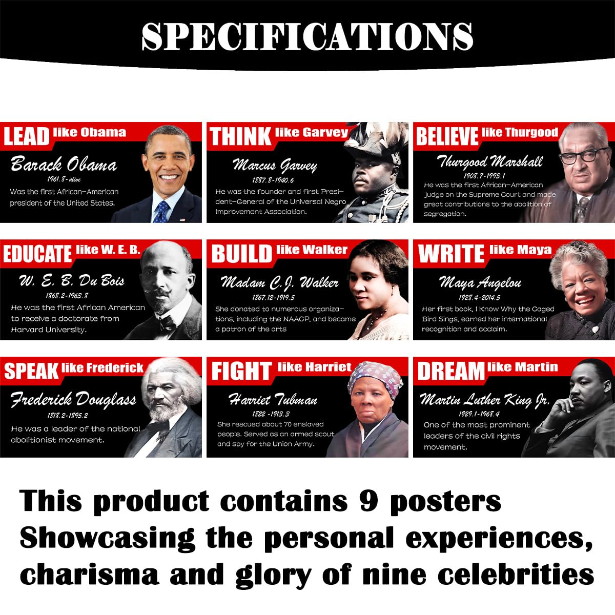 Yarcooly Juneteenth Decorations Juneteenth Poster Pan African American Black History Month Bulletin Board Decorations and Supplies for Party - Image 3