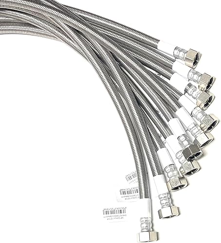 Miniatura 16 de Línea de conector de suministro de agua para grifo, línea de suministro de grifo, rosca de compresión hembra de 3/8 x rosca de tubo de hierro hembra