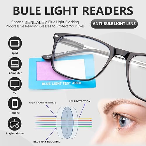 Miniatura 3 de Gafas de lectura con bloqueo de luz azul, filtro de rayos UVdeslumbramiento, lectores de computadora, anteojos de moda para mujeres y hombres