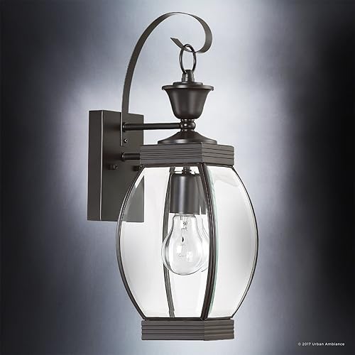 Miniatura 3 de Urban Ambiance Lámpara de pared colonial de lujo para exteriores, tamaño mediano 17 pulgadas de alto x 5.5 pulgadas de ancho, con elementos de