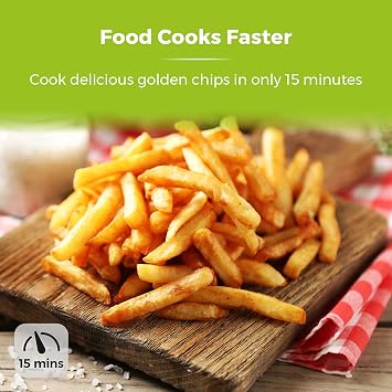 Tower Family Size Air Fryer with Rapid Air Circulation, 60-Minute Timer, 4.3L, 1500W, Black, T17021