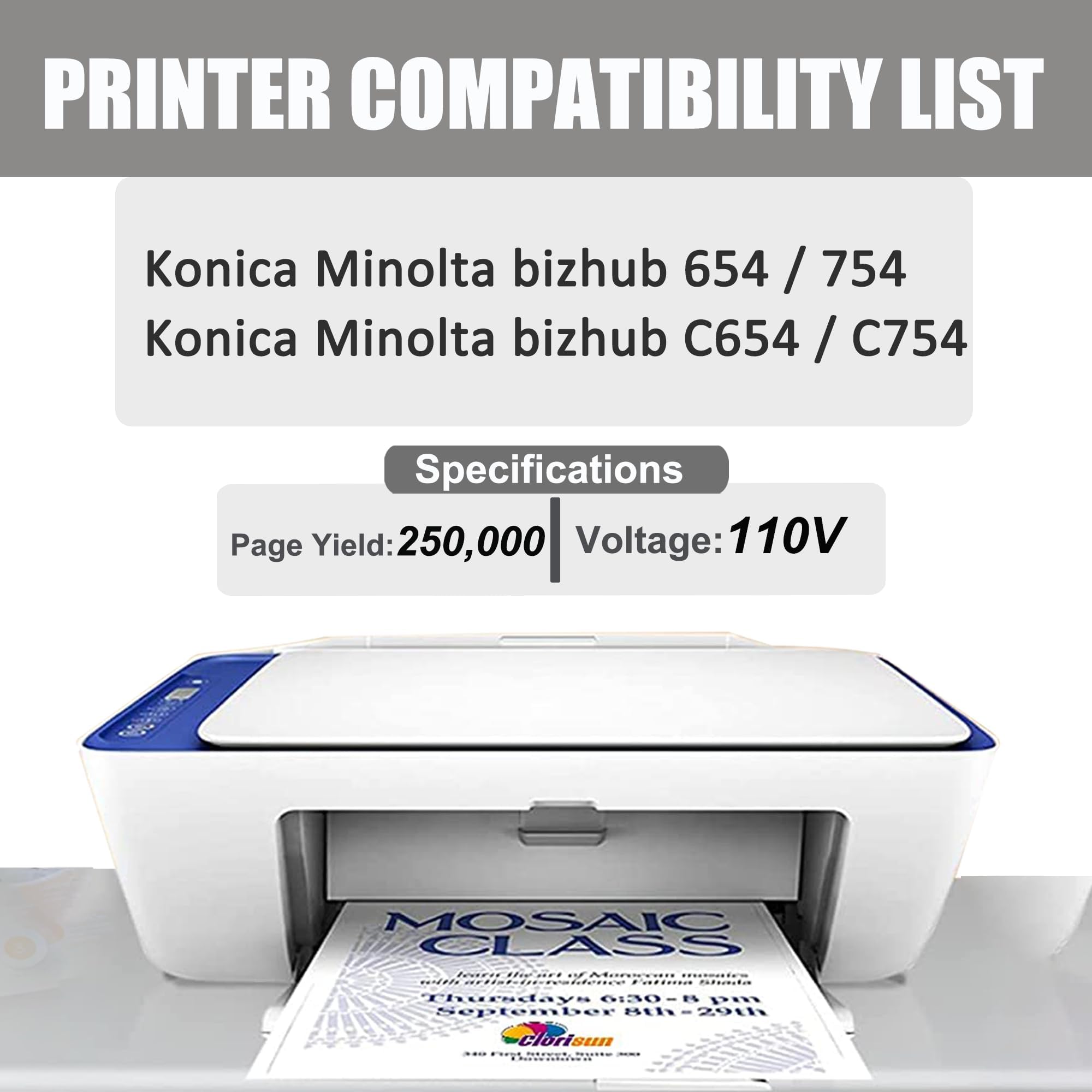 DIGITONER A2X0R71022 Fuser Unit Replacement for Konica Minolta A2X0R71022 A2X0R71044 A2X0R71055 A2X0R71033 Fuser Unit Compatible with 654 754 C654 C754 Printers,110V (1-Pack)