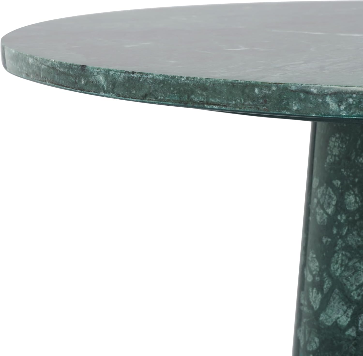 SAFAVIEH Furniture - Valentia Tall Marble Accent Table - Green - Marble Top - Glam Stone Pedestal Design - Ideal for Living Room, Entryway, Dining Room, 20.5" W x 20.5" D x 23.5" H (SFV9703C)