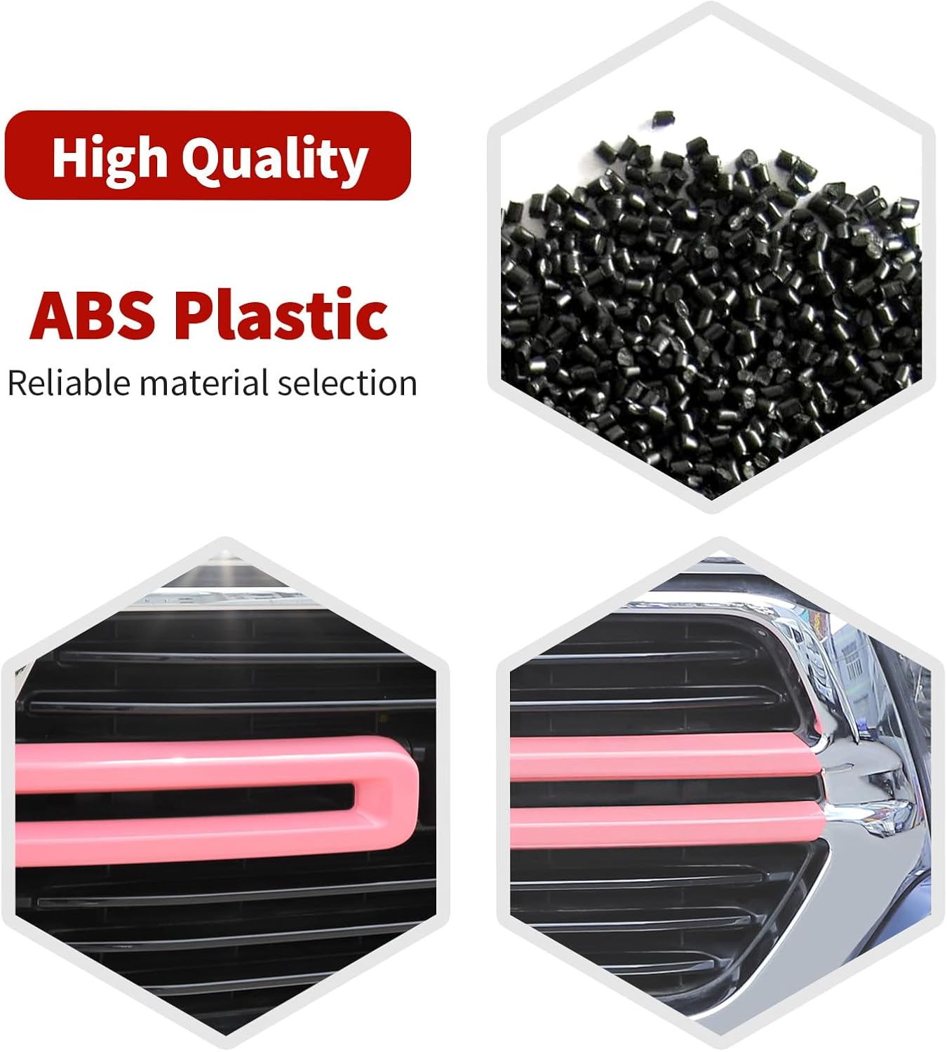 for RAM Front Bumper Grille Side Trim Cover Fit for RAM 2018+ Pink Exterior Accessories 2pcs