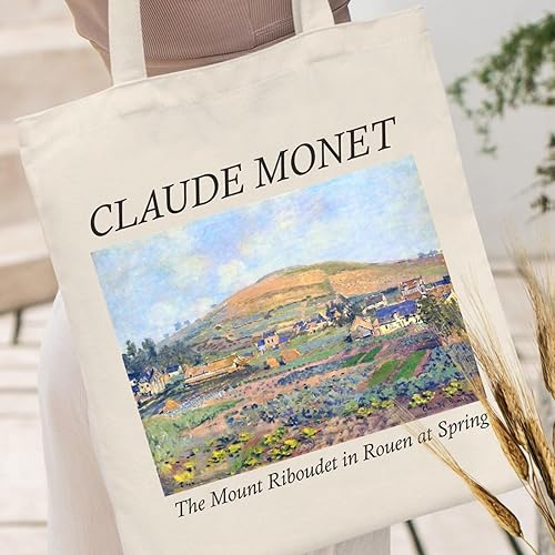 Miniatura 9 de Andeiltech Canvas Tote Bag Aesthetic Cute Vintage Tote Bags Book Shoulder bag Gifts Reusable Grocery Bags for Women