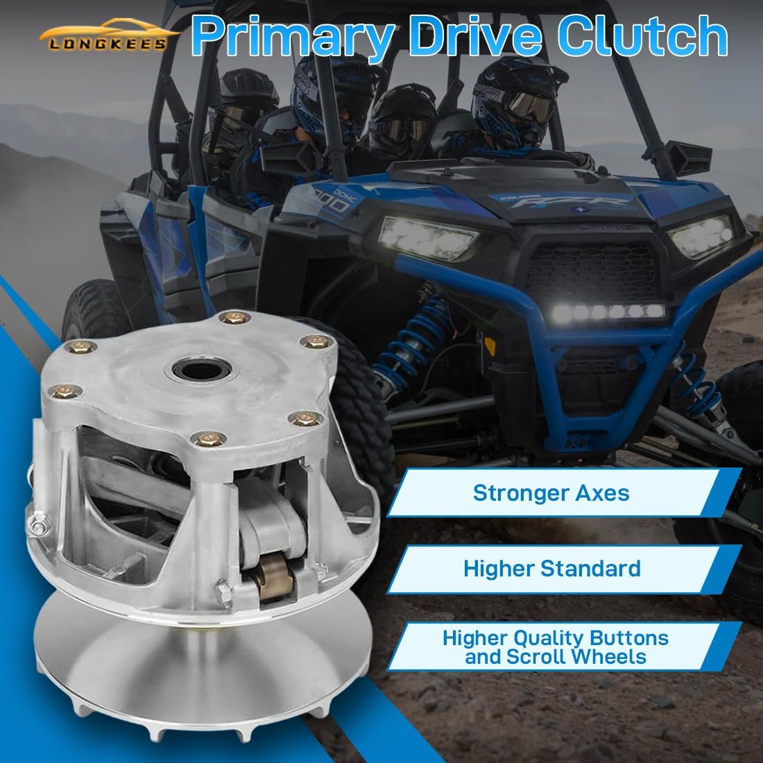 Primary Drive Clutch with Puller Tool FIT 2014-2023 Polaris RZR XP 1000 S 1000 General 1000, Pre-tuned Weights & Spring, Replaces 1323241 1323068 1323317