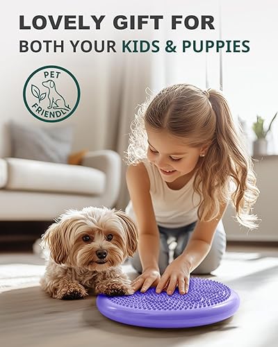 Vista 13 de Trideer Cojín tambaleante con bomba de inflado, asiento para niños sensoriales (varios colores), disco de equilibrio (extra grueso)