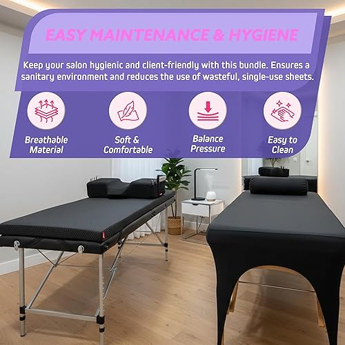 Vista 4 de Colchón de pestañas + almohada para la cabeza + almohada de piernas + funda de cama