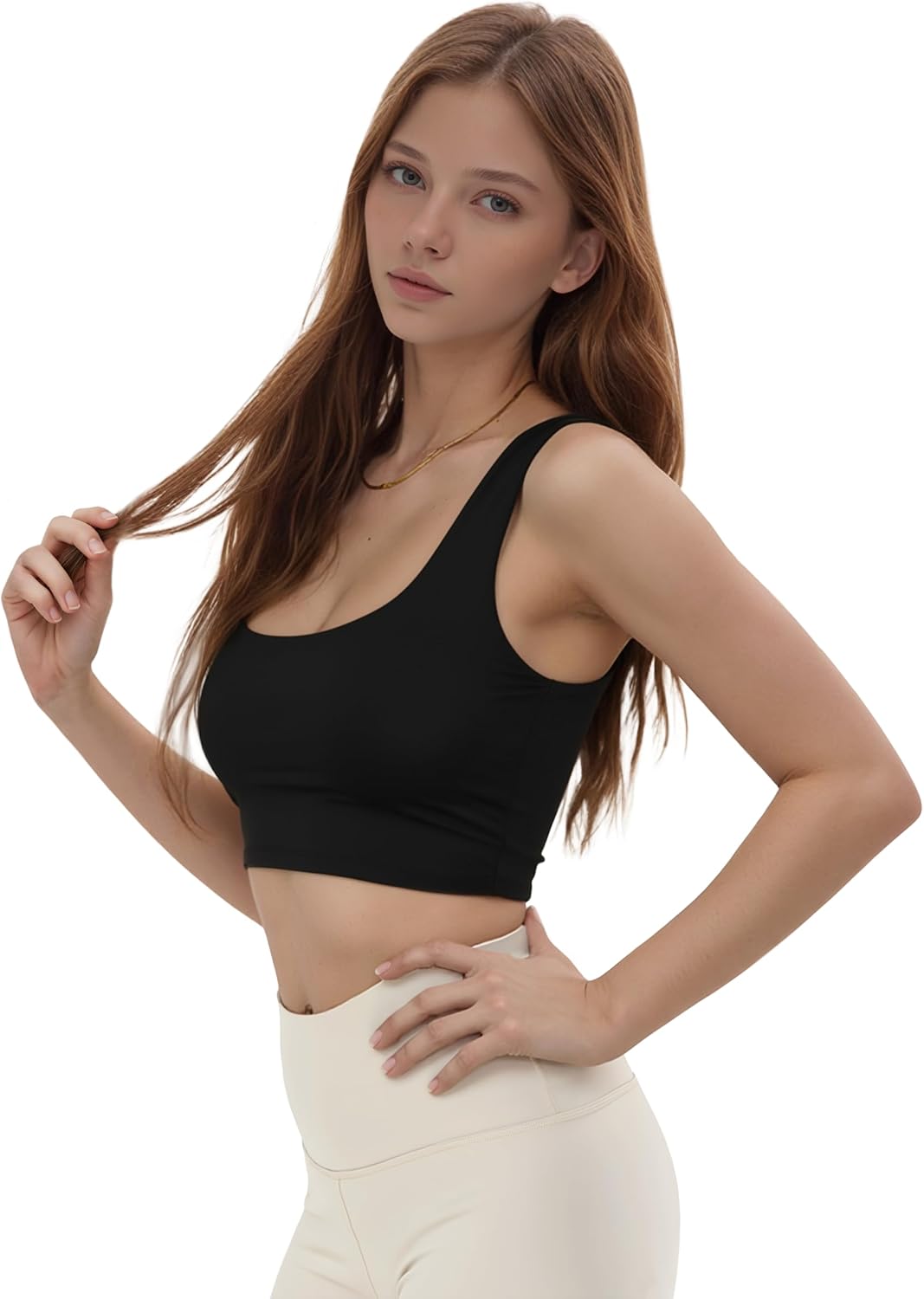 Women's Crop Sports Tank – Ultra-Stretch Polyamide Blend, Lightweight & Supportive – Ideal for Yoga, Gym & Daily Wear