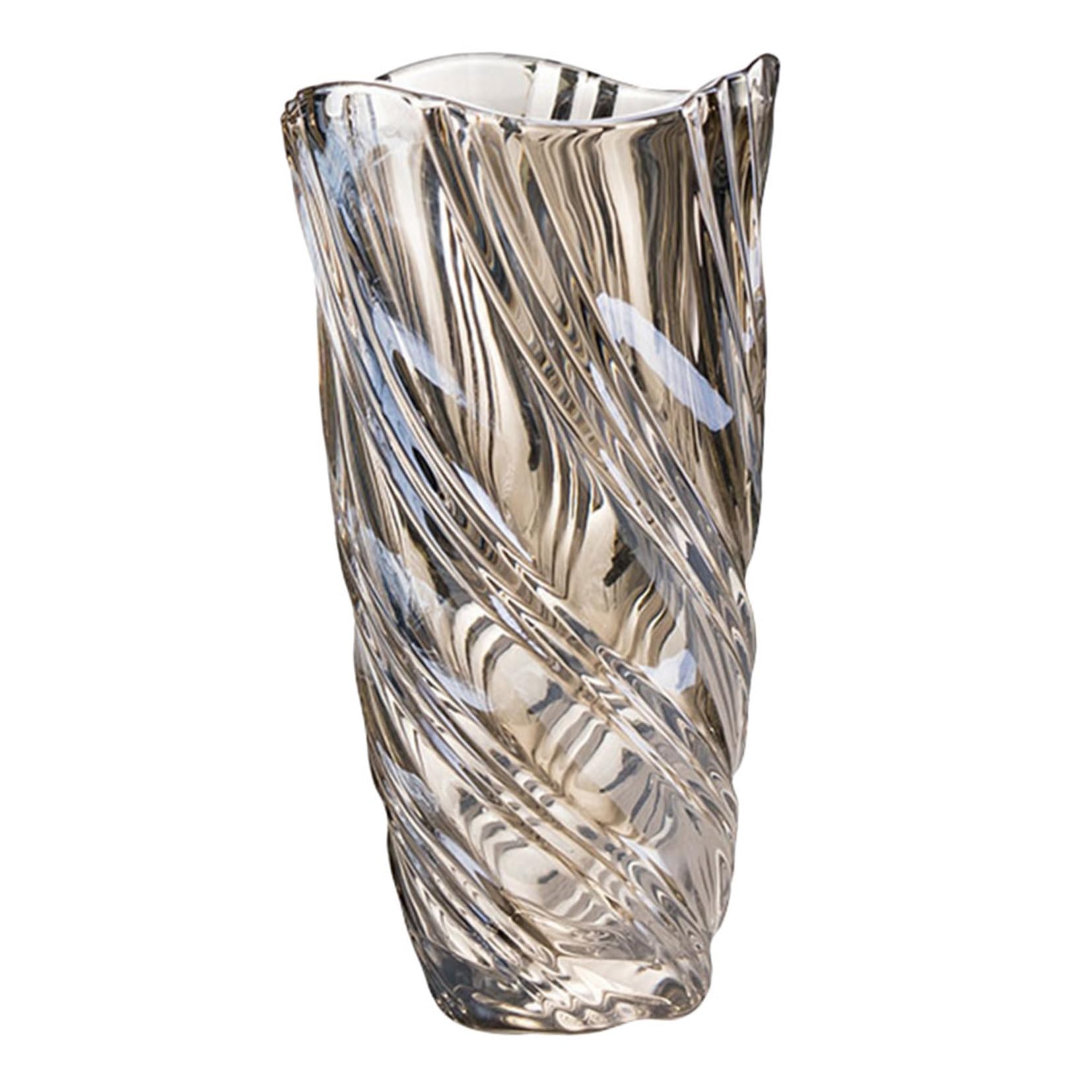 Vase en verre marron pour composition de fleur Healvian décoratif