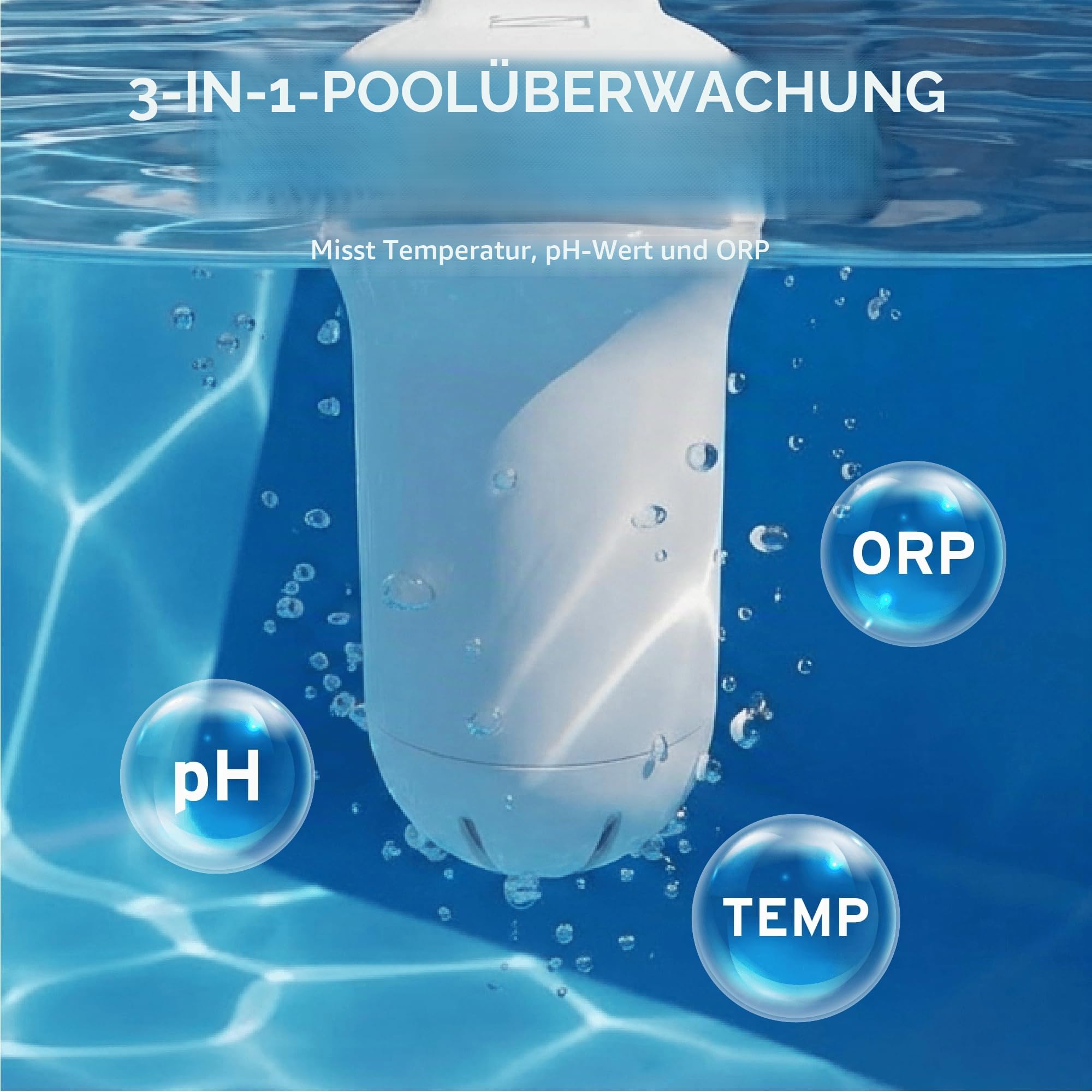Zodiac Blue Connect Silver WA000099 Intelligentes Analysegerät für Schwimmbäder und Spas, pH-Messgerät, Chlor, Temperatur, Chlor- und Brom-kompatibel, Smartphone-App Fluidra Pool