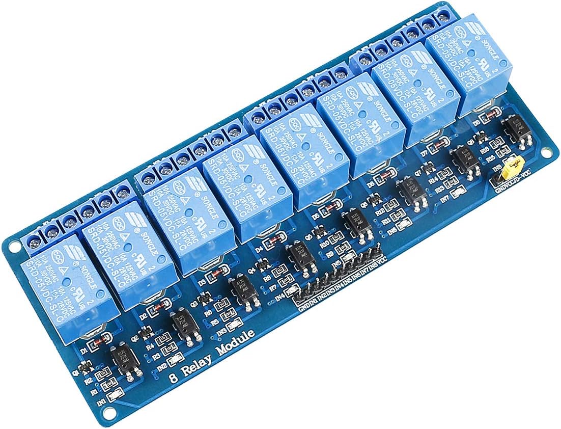 SunFounder 5V 8 Channel Relay Shield Module for Arduino R3 2560 1280 ARM PIC AVR STM32 Raspberry Pi 3, 2 Model B & B+