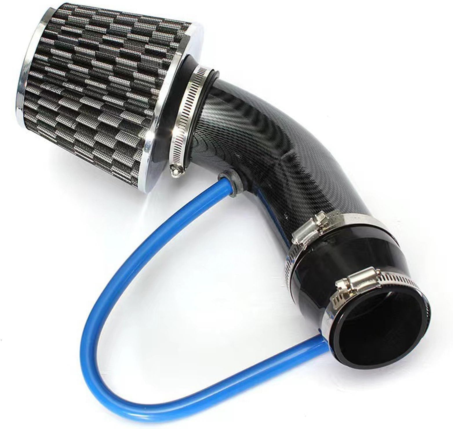 Universal Cold Air Intake Filter Kit,for Jaguar F-Pace 2016-2018 Aluminium Induction Kit with Pipe Clamp Accessories Cone Hoses,B