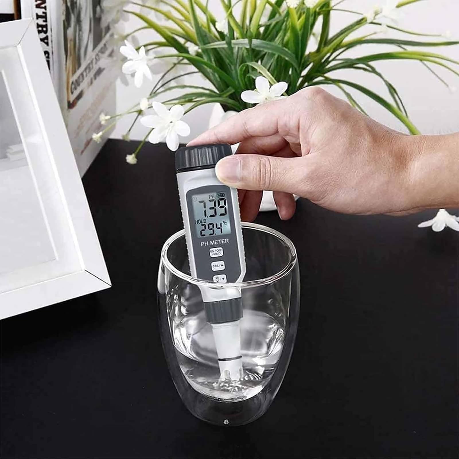 Misuratore digitale di pH, analizzatore di qualità dell'acqua ad alta precisione con display LCD, portatile e compatto per acqua potabile, piscine e acquari