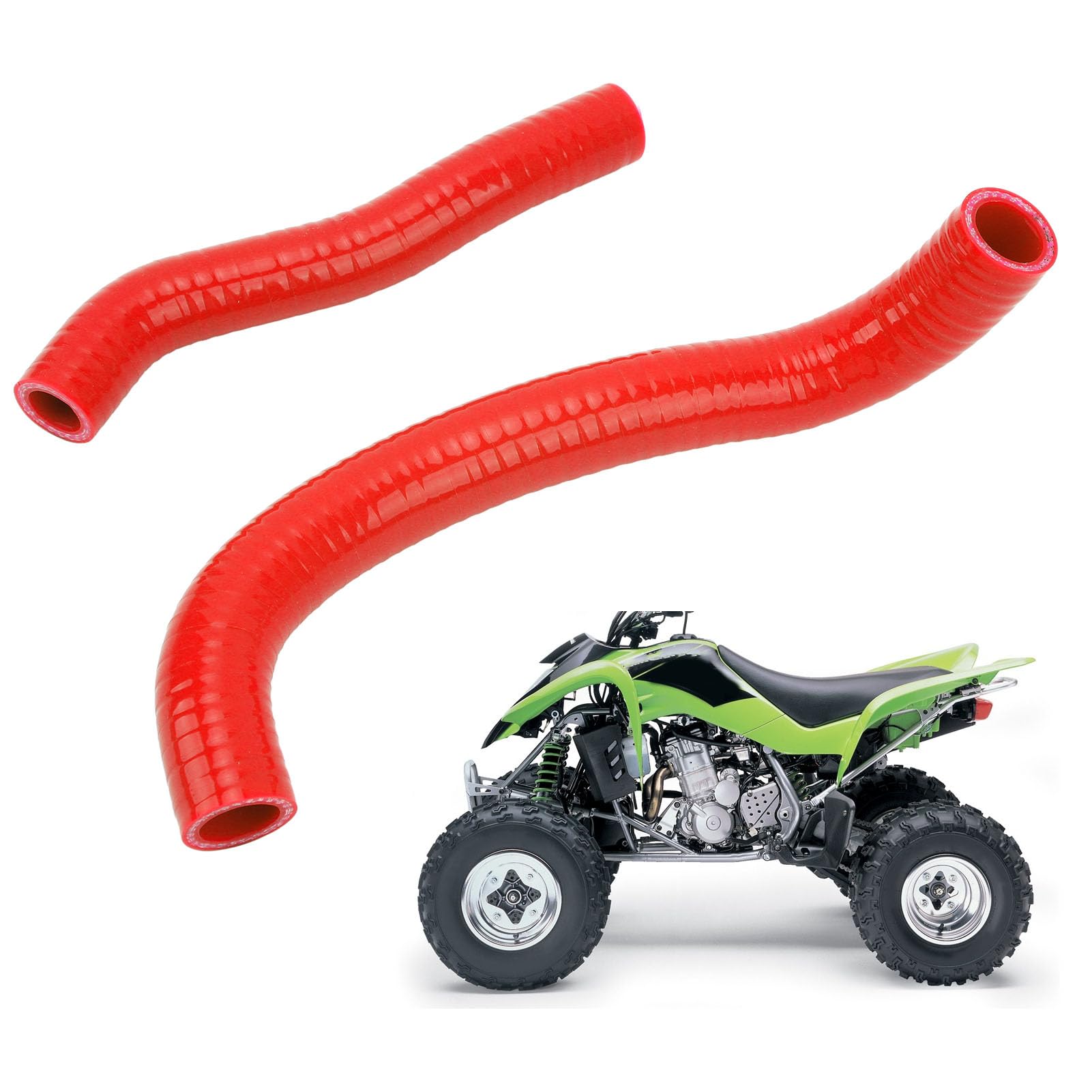 Kit Tubo Flessibile del Liquido di Raffreddamento per Radiatore in Silicone 2 Pezzi Sigillato a Prova di Perdite di Ricambio per DVX‑400 Dal 2007 Al 2008 (Rosso),parti del motore