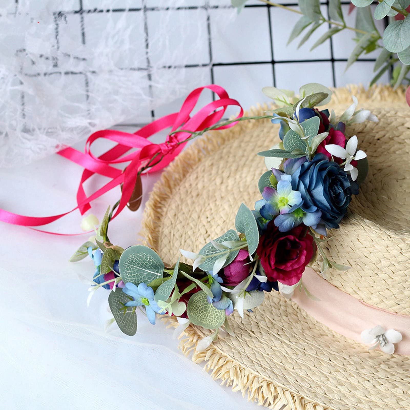 Bloem hoofdband bruid bruiloft bloemen haar krans mode