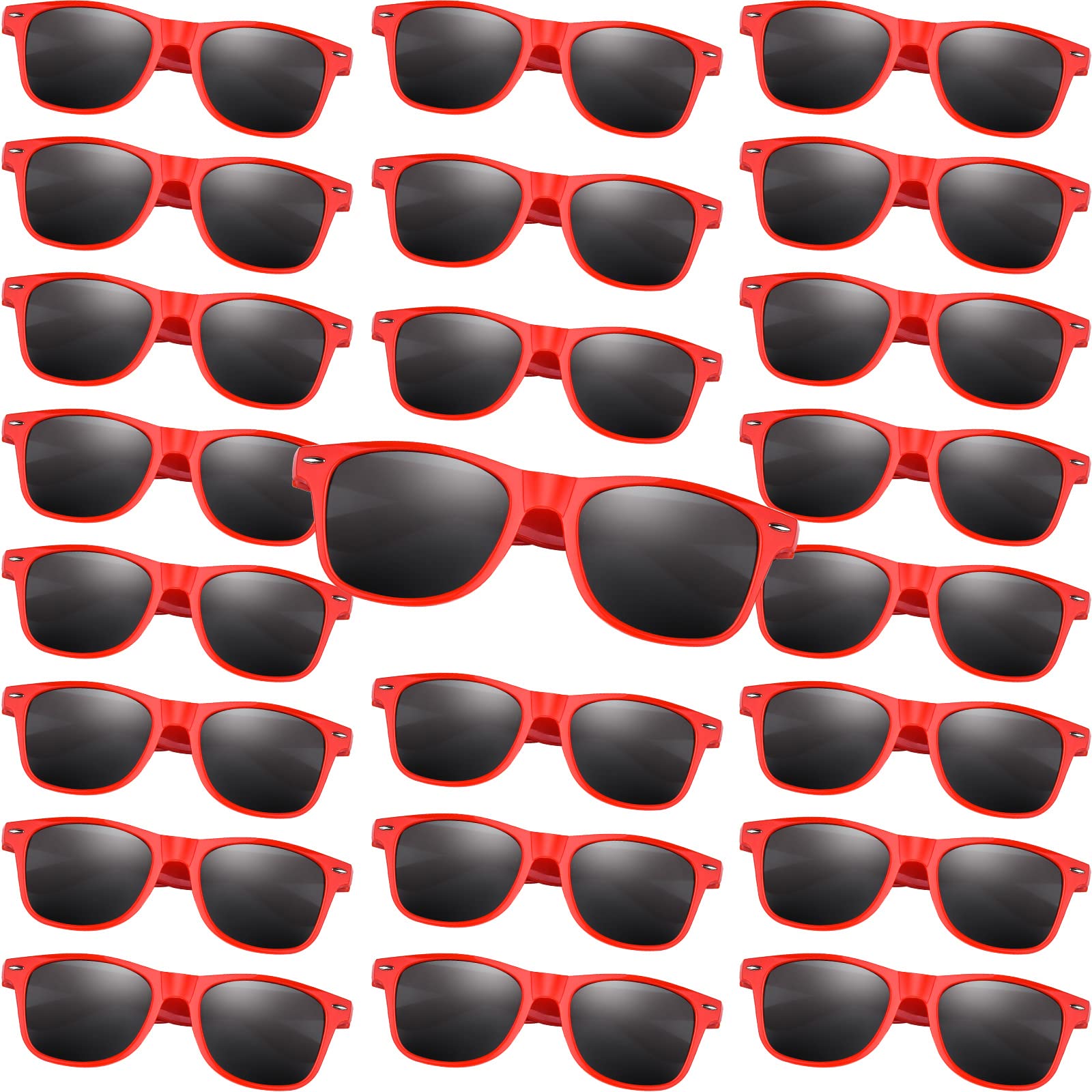 MIAHART 48 Pack Kids Party Sunglasses Bulk for Summer Party Favors Boys and Girls Birthday Party Goody Bag Fillers, Red