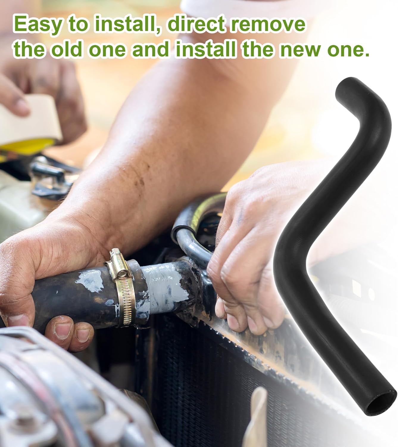 No.1657131230 Radiator Coolant Hose for Toyota Highlander 3.5L 2008-2013 Good Sealing Black Upper Heater Hose Rubber 1 Pc